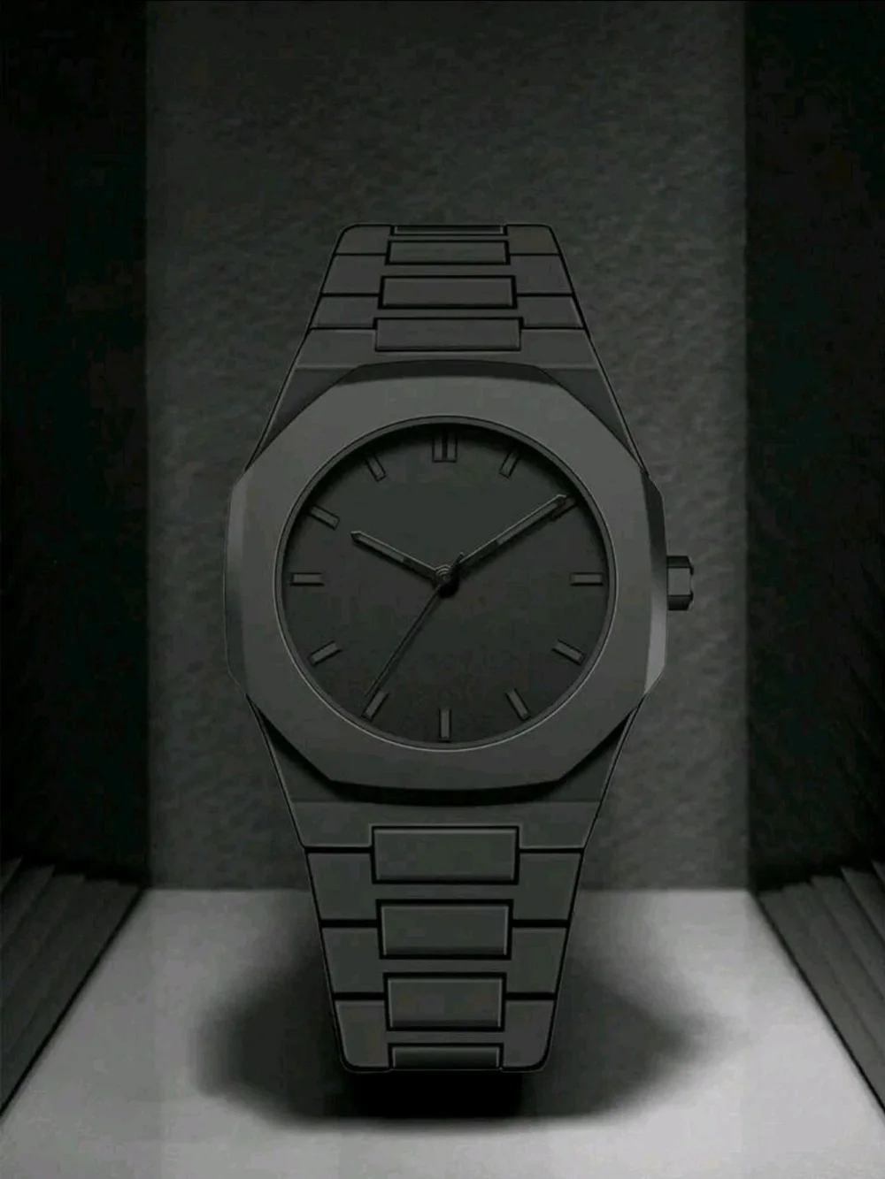 Men's Black Stainless Steel Dress Watch - Minimalist Design